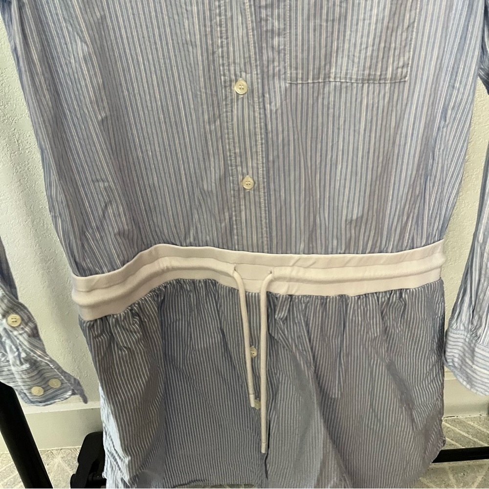 REISS US sz 10 Mia Striped Dress Blue White Waistband Long Sleeve Woven - Picture 5 of 13